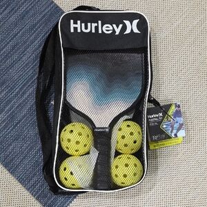 Hurley Indoor/outdoor Pickle Ball Set with 4 Balls And Carrying Case